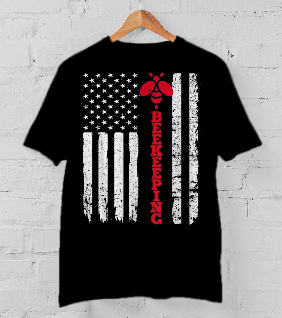 American Flag Beekeeping USA Bee T-Shirt