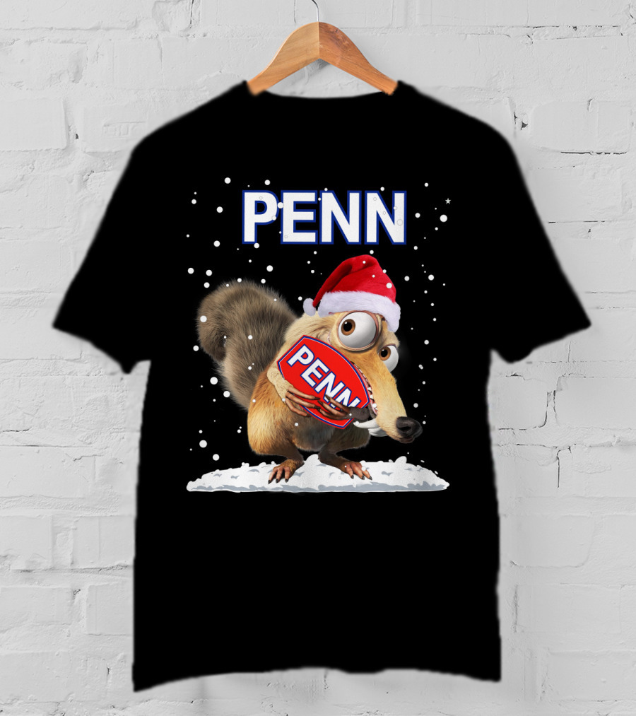 PENN Santa Hat Squirrel With Snowflakes T-Shirt