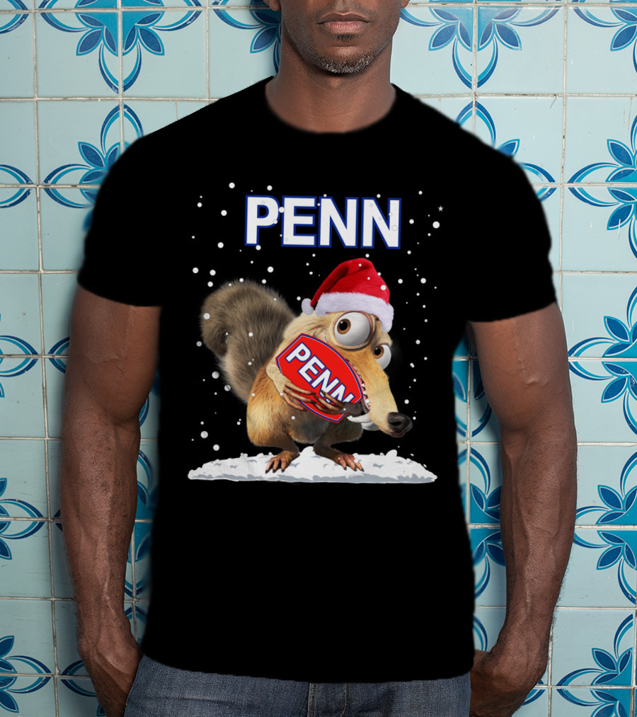 PENN Santa Hat Squirrel With Snowflakes T-Shirt