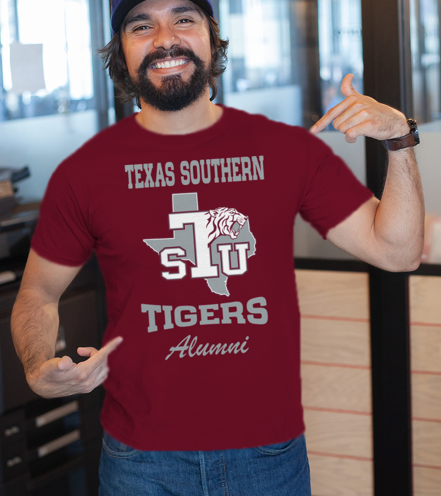 Texas Southern Tigers TSU Alumni Texas Outline T-Shirt