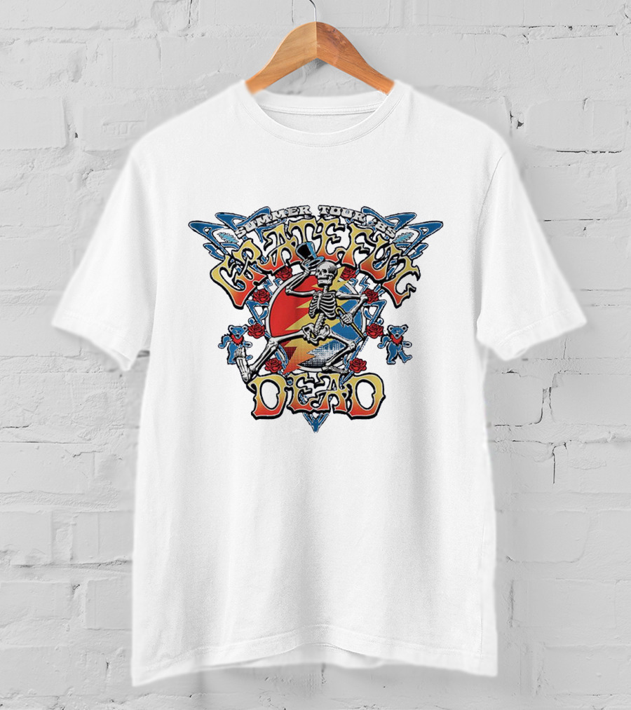 Grateful Dead Summer Tour 1992 Skeleton And Bears T-Shirt