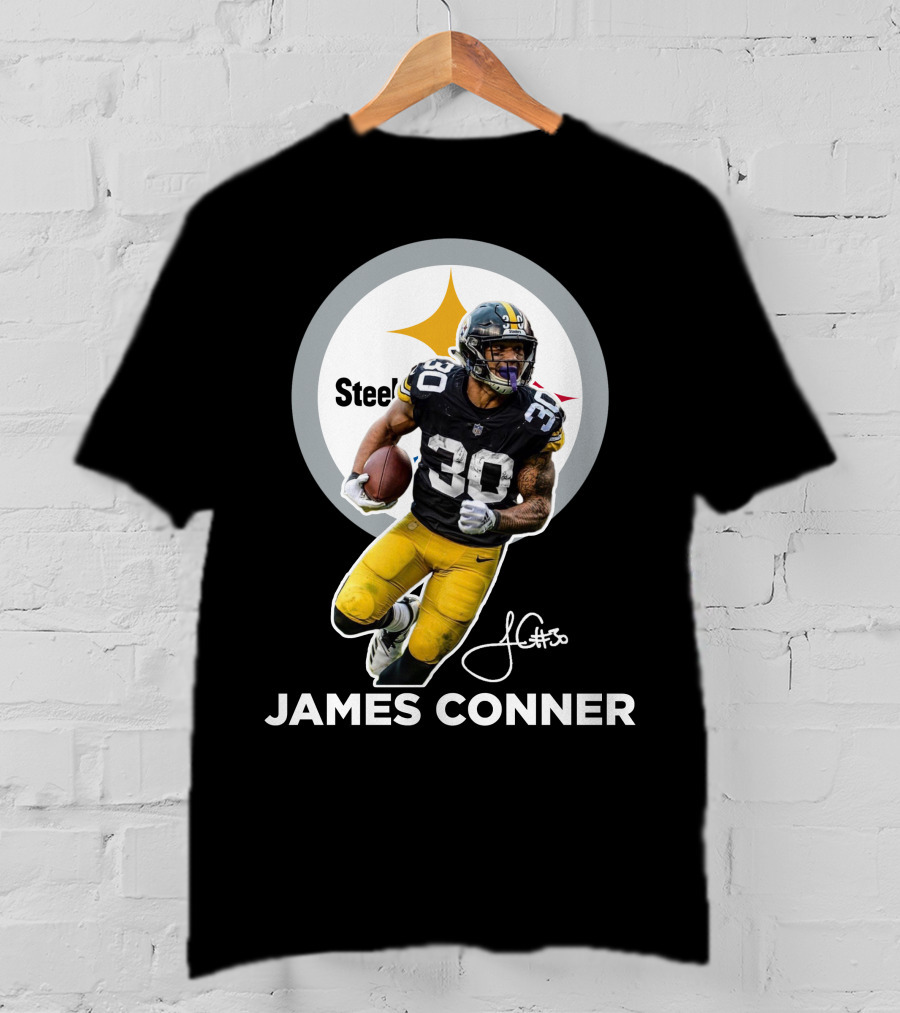 Steelers James Conner #30 Football Player Signature T-Shirt