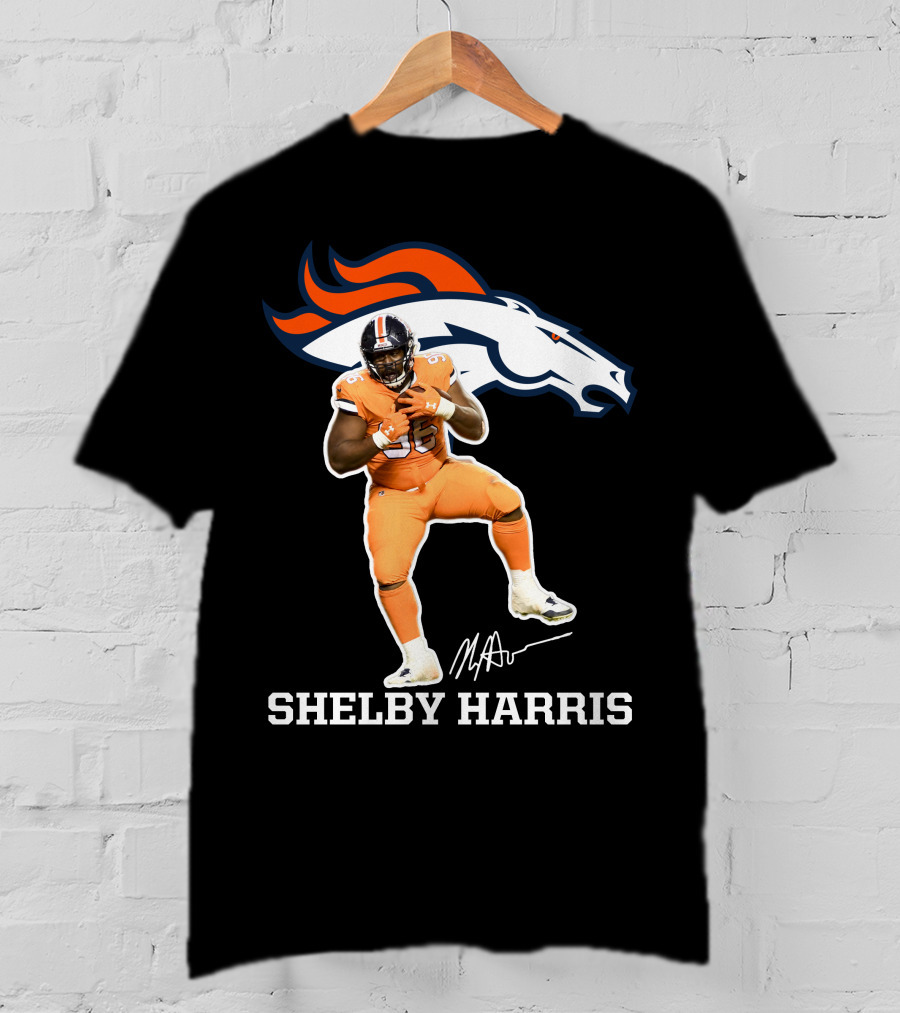 Shelby Harris Denver Broncos Official Signature Football Player Merchandise T-Shirt