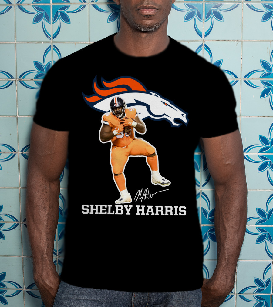 Shelby Harris Denver Broncos Official Signature Football Player Merchandise T-Shirt