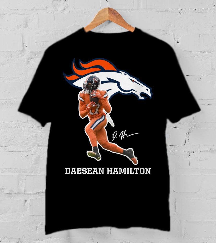 Daesean Hamilton Denver Football Broncos 17 Signature T-Shirt