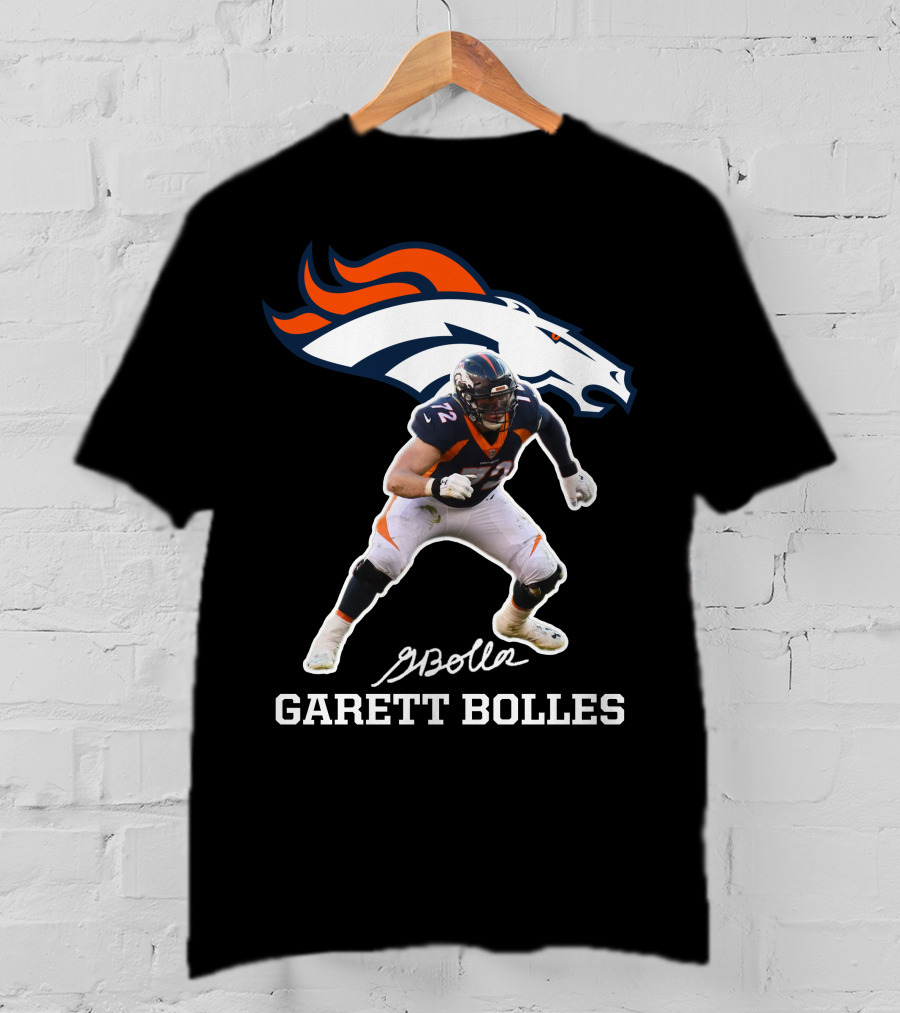 Denver Broncos Garett Bolles Signature Football Player T-Shirt