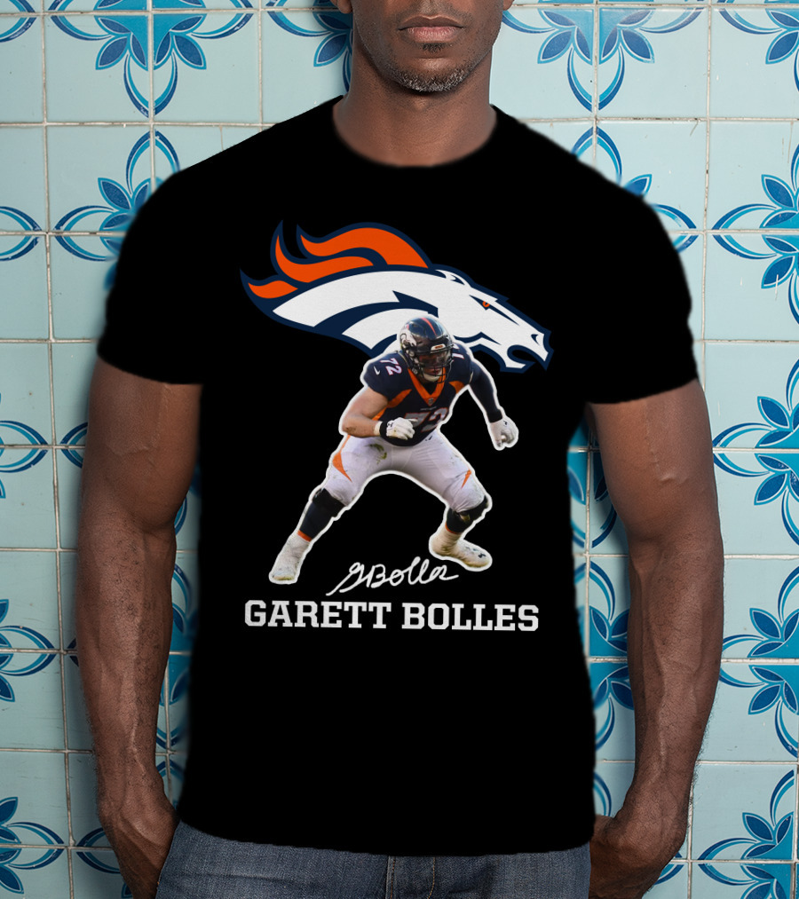 Denver Broncos Garett Bolles Signature Football Player T-Shirt