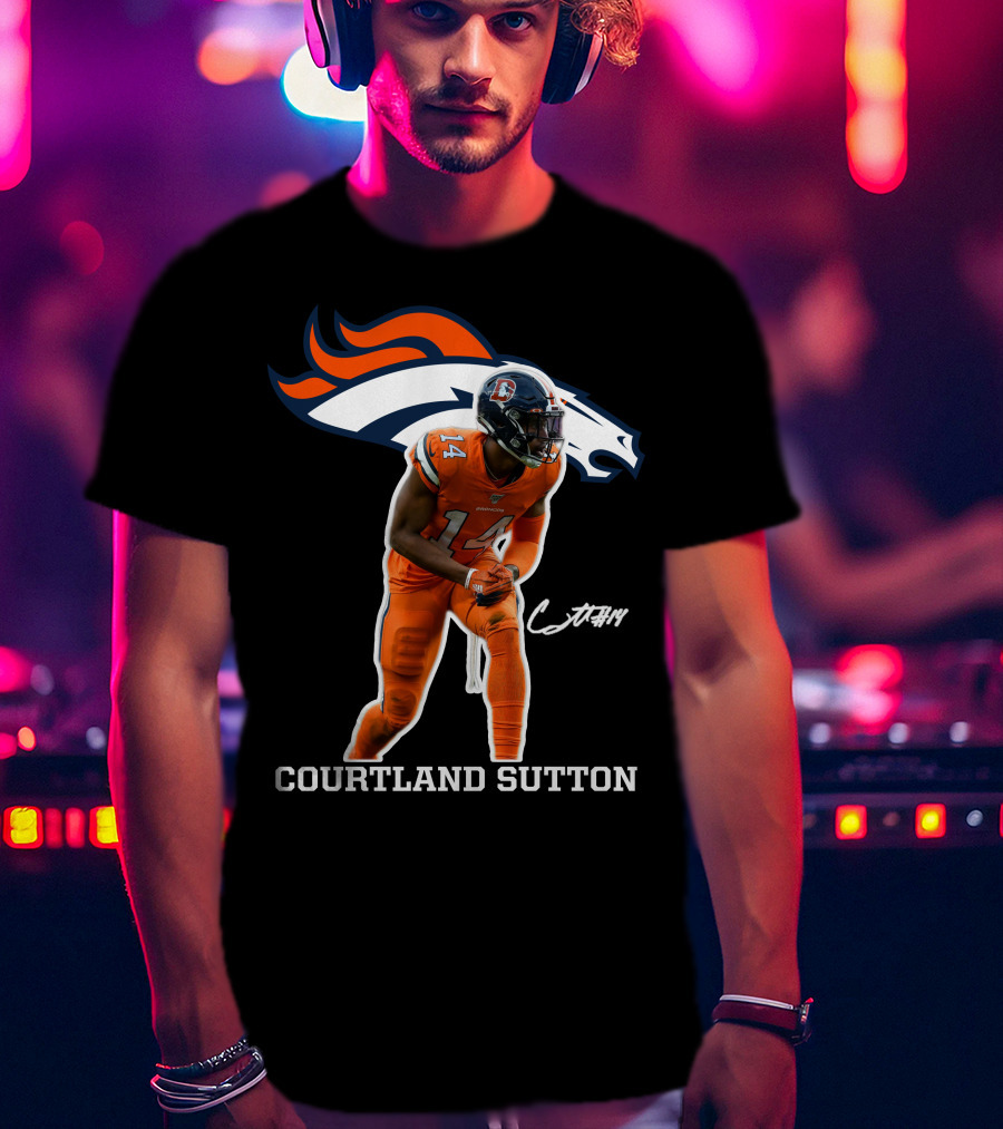 Courtland Sutton Denver Broncos Football Player #14 T-Shirt