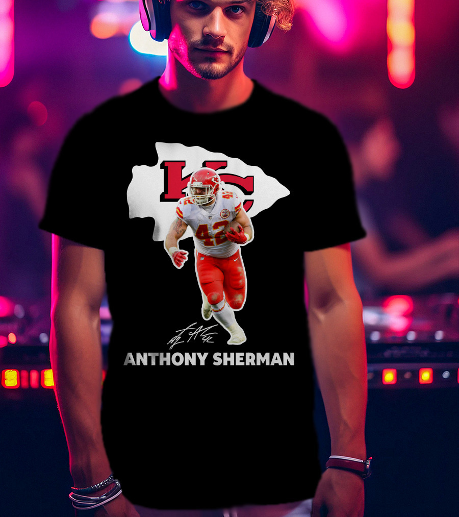 Anthony Sherman Kansas City Chiefs 42 Football Player Image T-Shirt