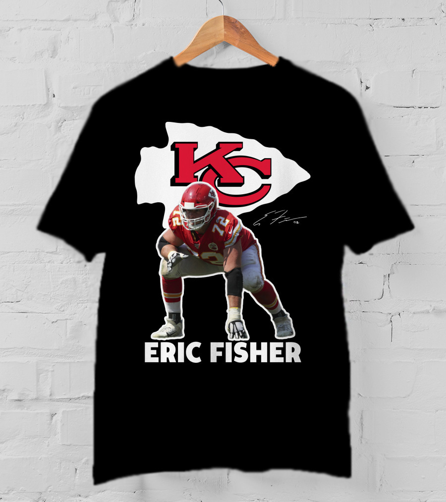 KC Chiefs Eric Fisher 72 Football Signature T-Shirt