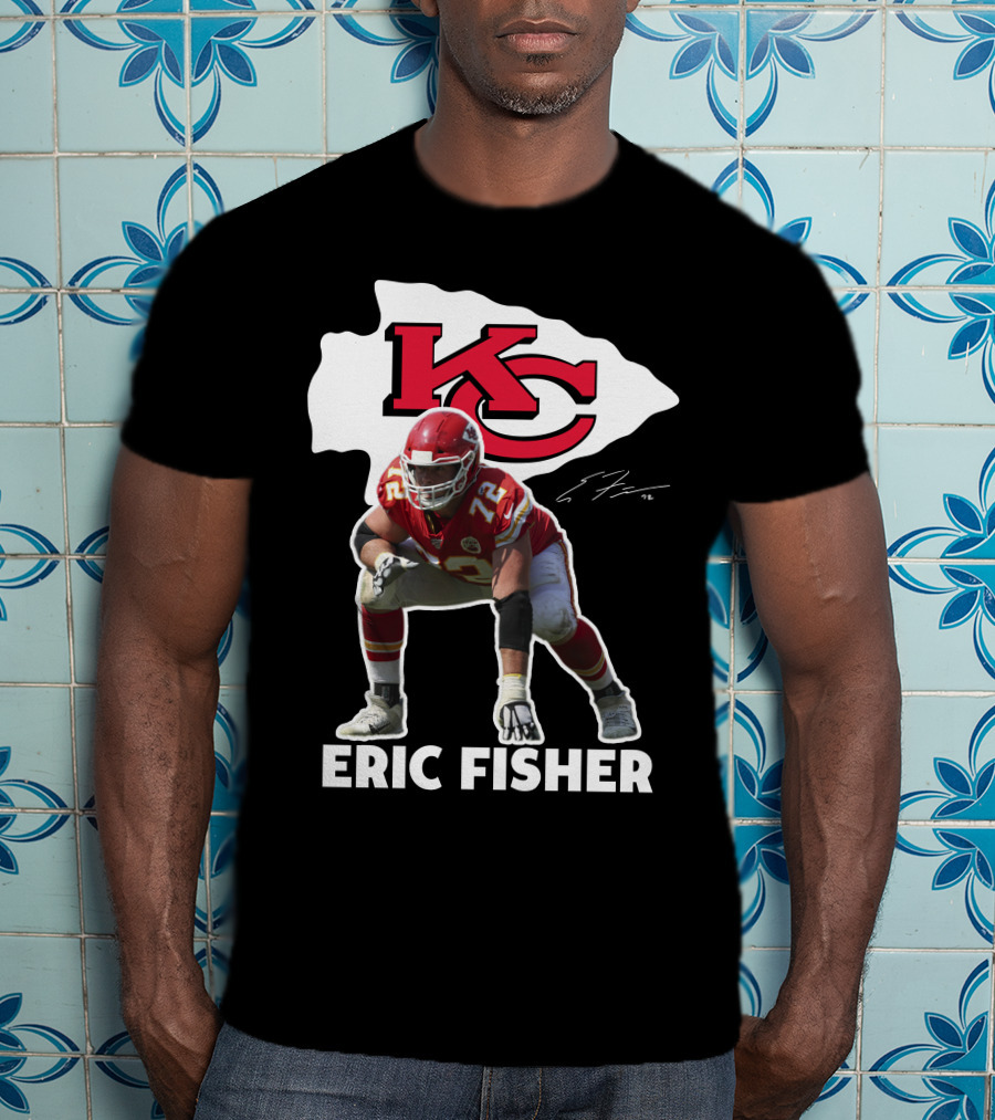 KC Chiefs Eric Fisher 72 Football Signature T-Shirt
