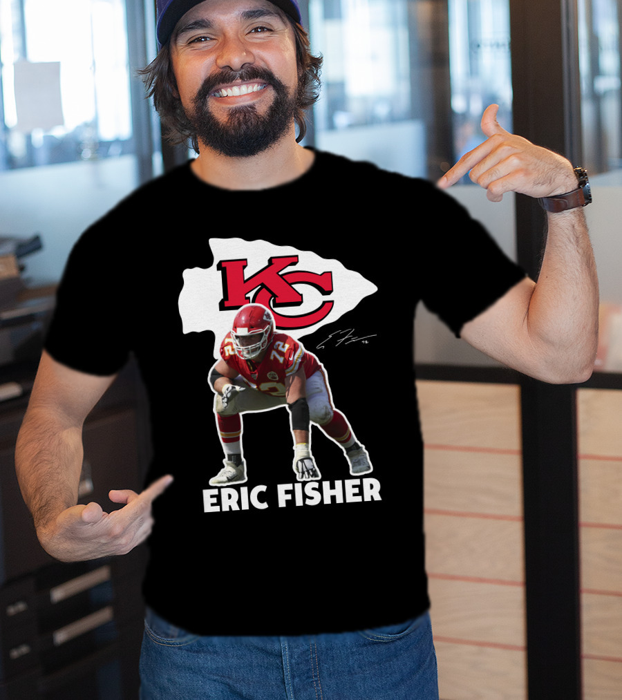 KC Chiefs Eric Fisher 72 Football Signature T-Shirt