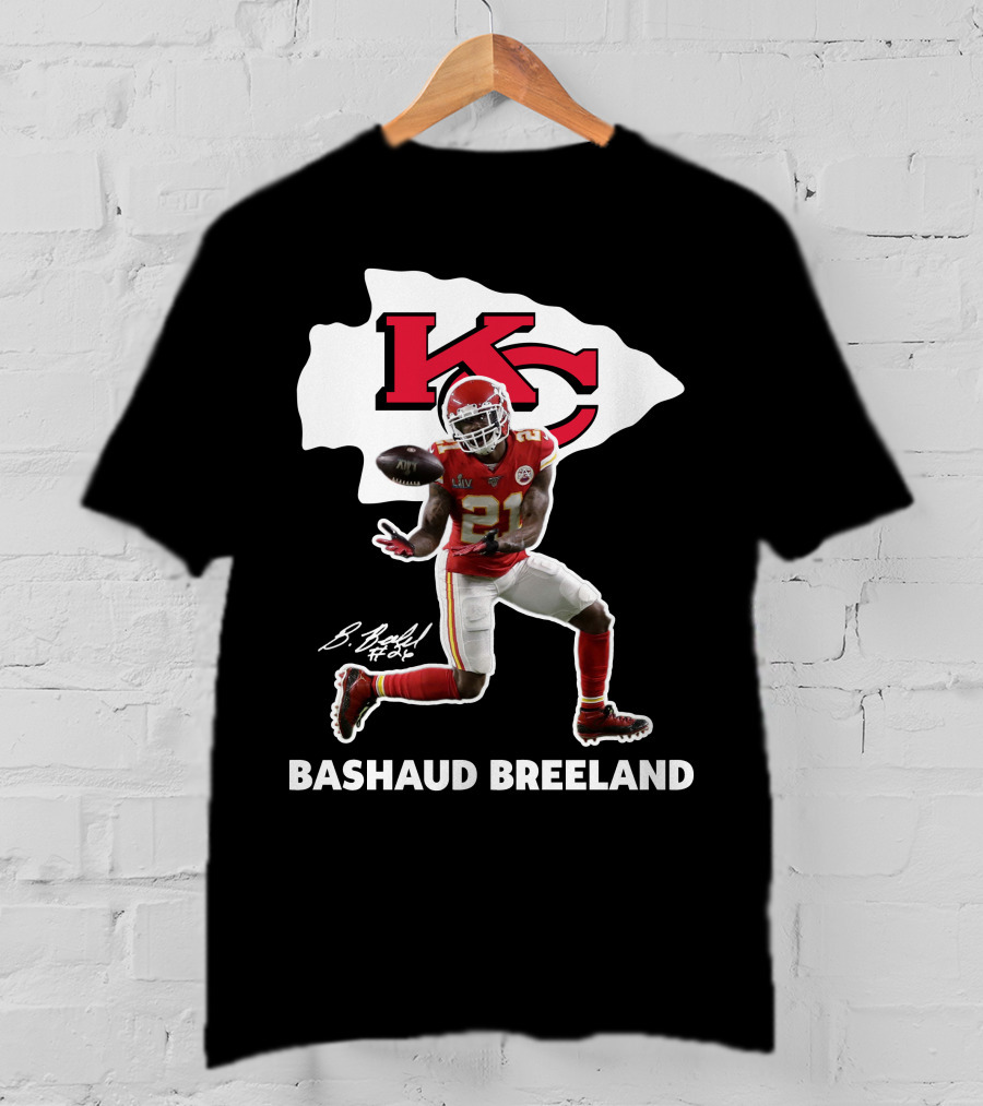 Bashaud Breland Kansas City Chiefs Super Bowl Liv 21 Kc Logo Signature T-Shirt