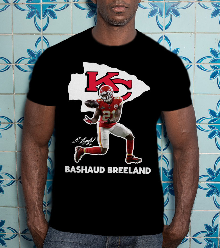 Bashaud Breland Kansas City Chiefs Super Bowl Liv 21 Kc Logo Signature T-Shirt