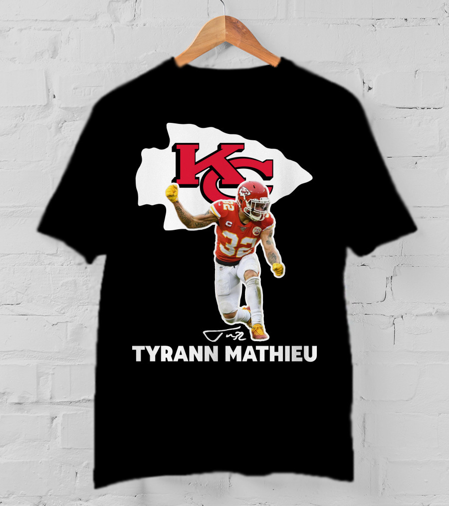 Tyrann Mathieu Kansas City Chiefs KC Football 32 Signature T-Shirt