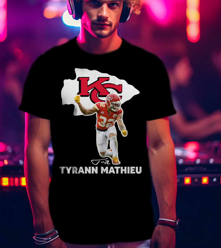 Tyrann Mathieu Kansas City Chiefs KC Football 32 Signature T-Shirt