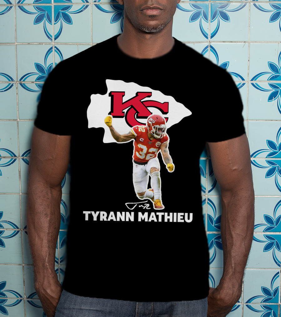 Tyrann Mathieu Kansas City Chiefs KC Football 32 Signature T-Shirt