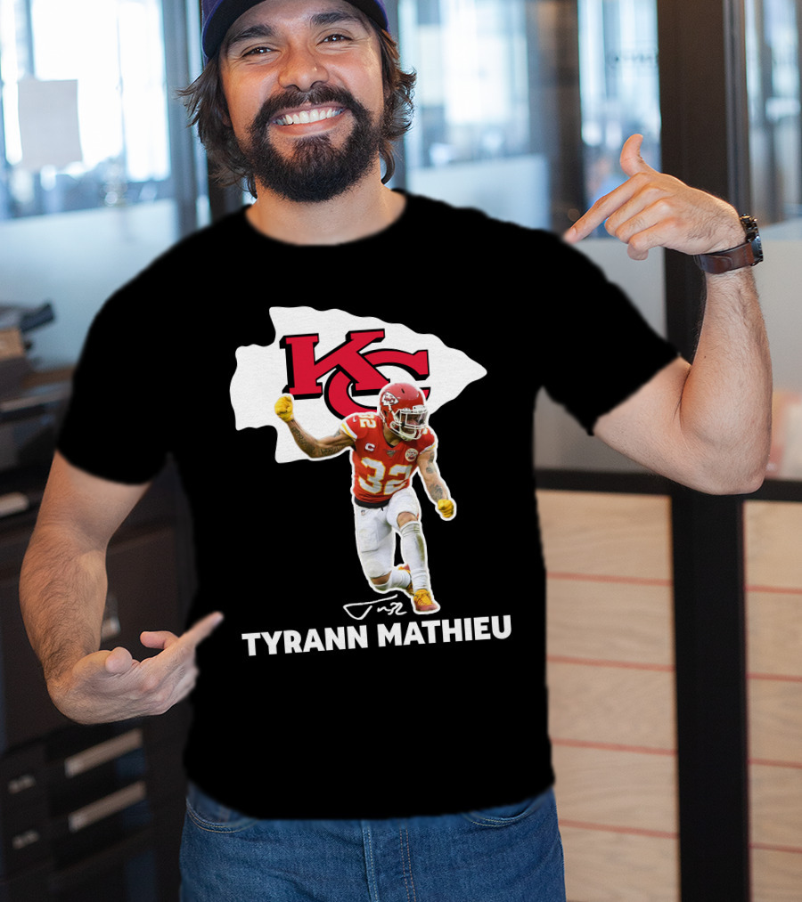 Tyrann Mathieu Kansas City Chiefs KC Football 32 Signature T-Shirt