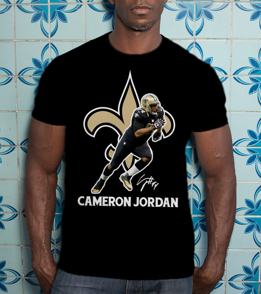 Cameron Jordan New Orleans Saints Fleur-De-Lis Autograph T-Shirt