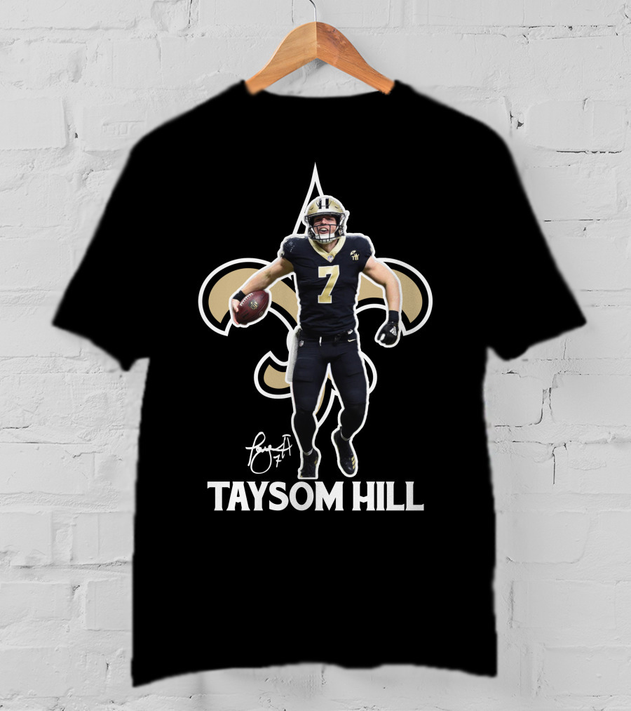 Taysom Hill New Orleans Saints Fleur De Lis Football T-Shirt