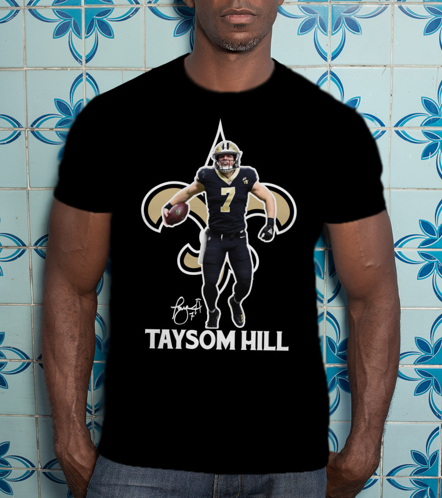 Taysom Hill New Orleans Saints Fleur De Lis Football T-Shirt