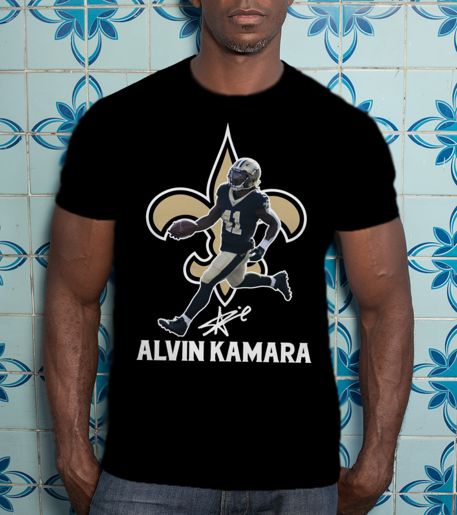 Alvin Kamara New Orleans Fleur-de-Lis NFL 41 Football Star T-Shirt