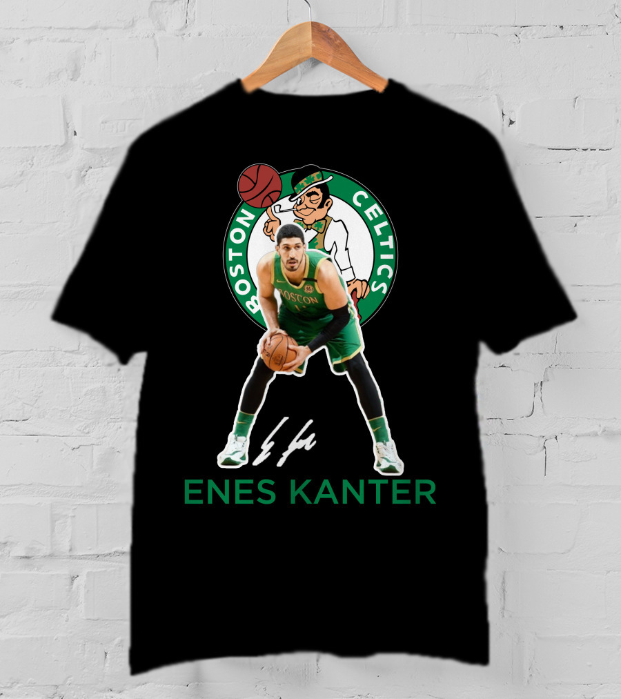 Enes Kanter Boston Celtics Basketball Player Signed Bc06 T-Shirt