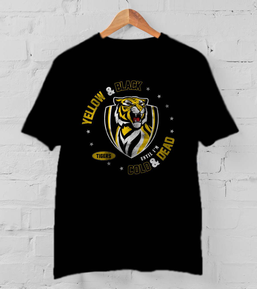 Yellow & Black Tigers Until I'm Cold & Dead T-Shirt