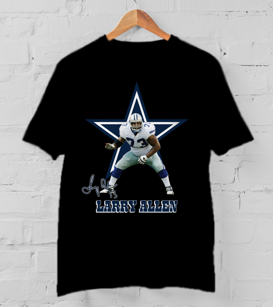 Dallas Cowboys Legend 08 Larry Allen Star Signature T-Shirt