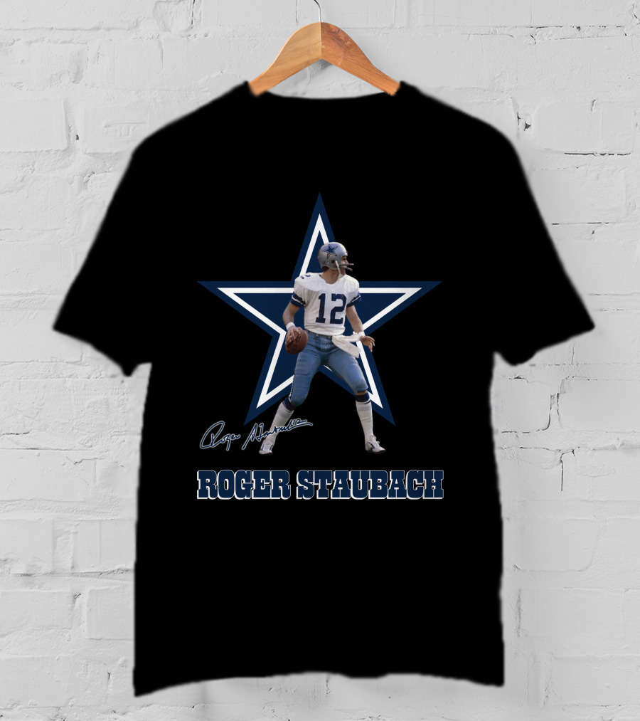Roger Staubach Dallas Cowboys Legend 12 Star T-Shirt