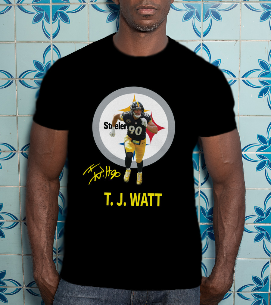 Pittsburgh Steelers T.j. Watt 90 Player Signature T-Shirt