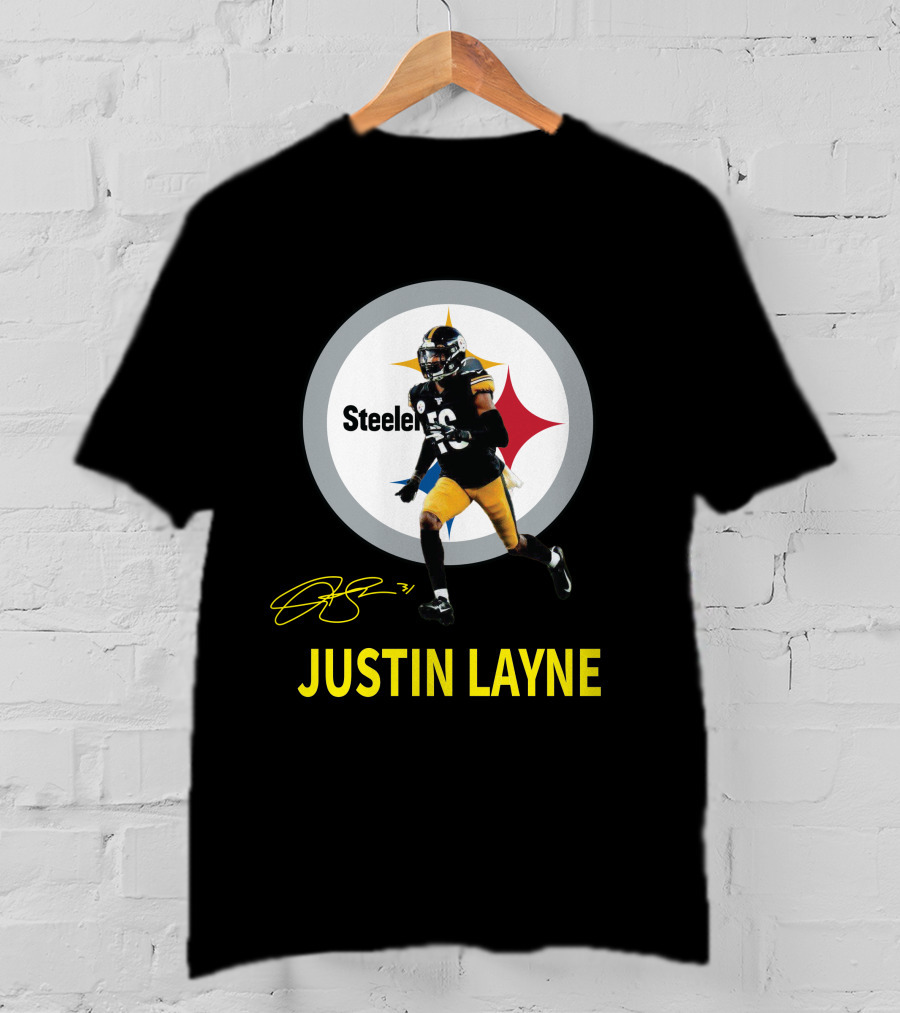 Steelers Justin Layne 31 Player Signature T-Shirt