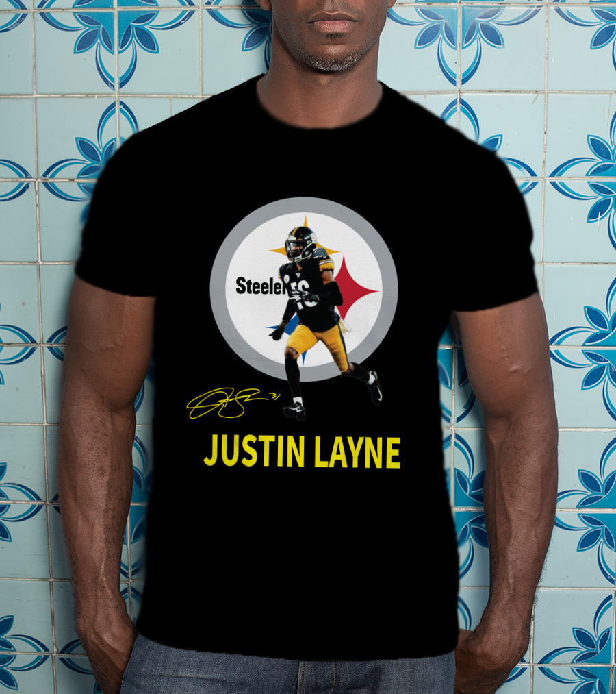 Steelers Justin Layne 31 Player Signature T-Shirt