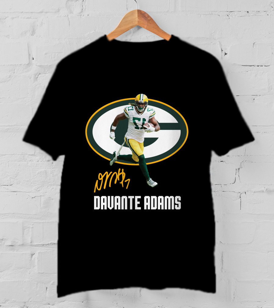 Davante Adams Green Bay Packers G Logo With Signature T-Shirt