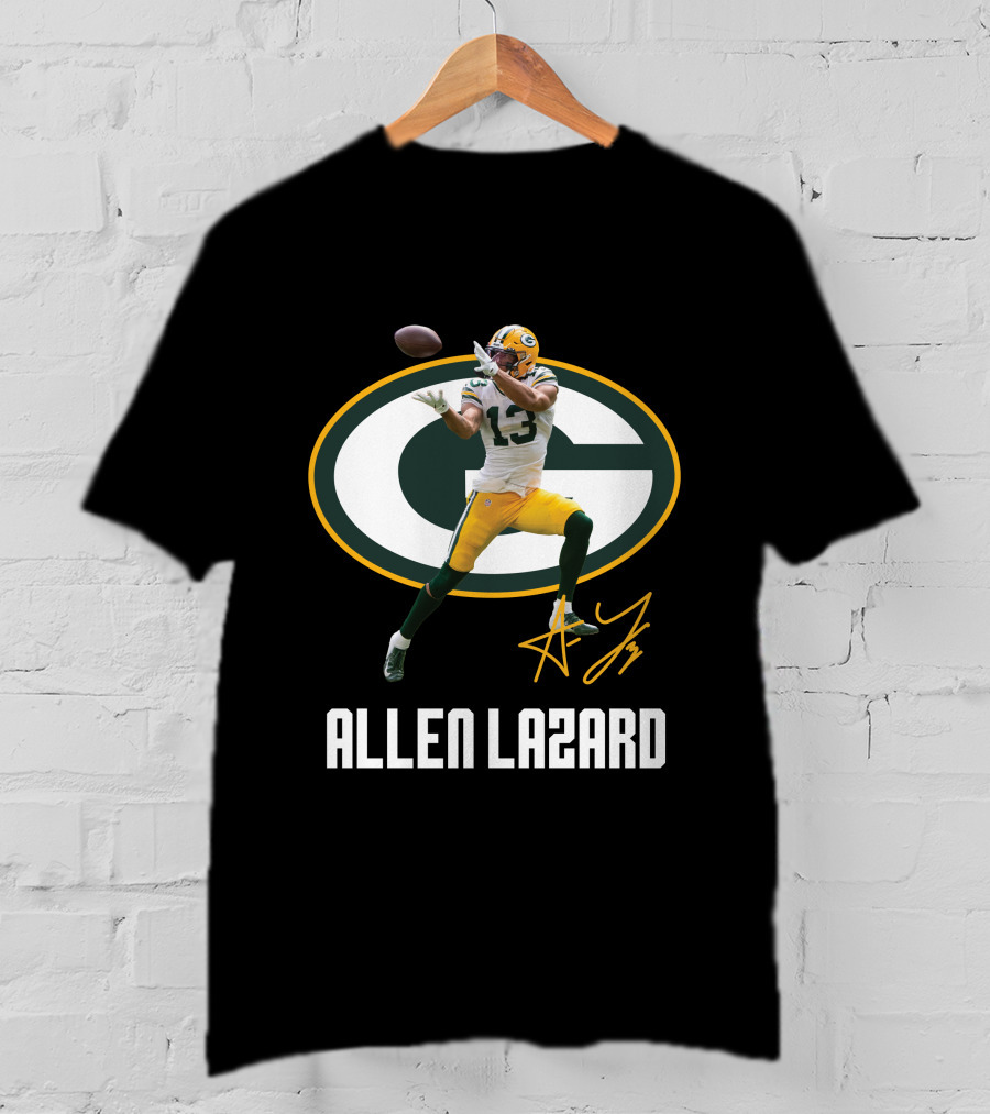 Green Bay Packers Allen Lazard 13 Oval Logo Football Catch T-Shirt