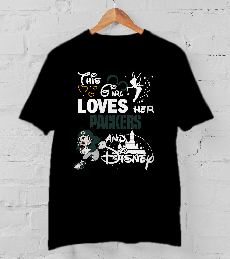 This Girl Loves Her Packers And Disney Mickey T-Shirt