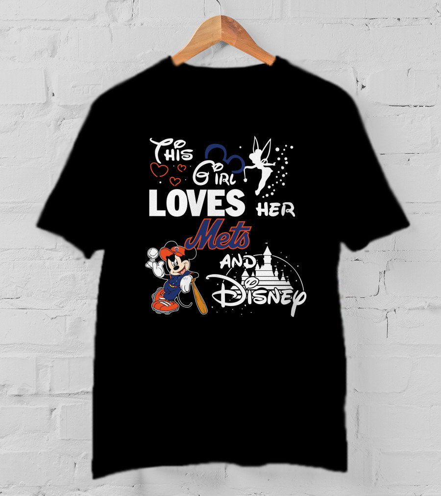 This Girl Loves Her Mets And Disney Mickey Mlb T-Shirt