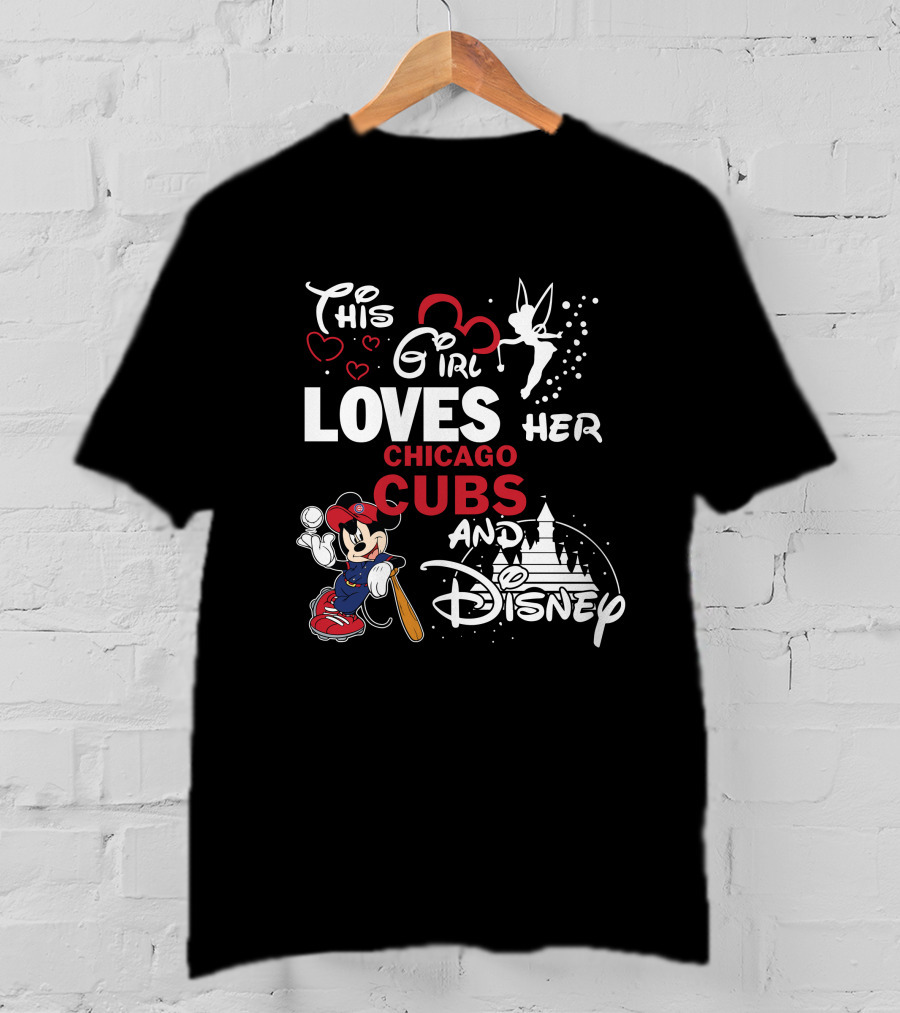 This Girl Loves Her Chicago Cubs And Disney Mickey Mlb T-Shirt