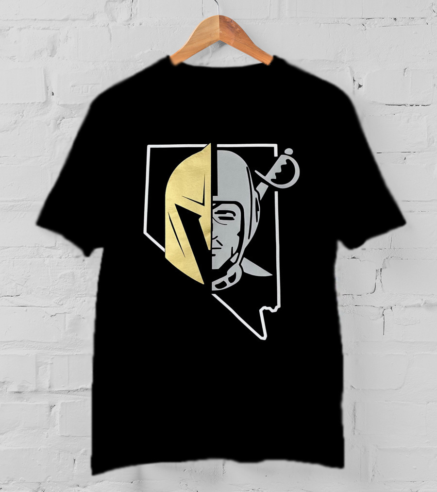 Las Vegas Raiders Vegas Golden Knights Nevada State Logo Fusion T-Shirt