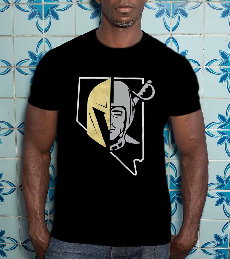 Las Vegas Raiders Vegas Golden Knights Nevada State Logo Fusion T-Shirt