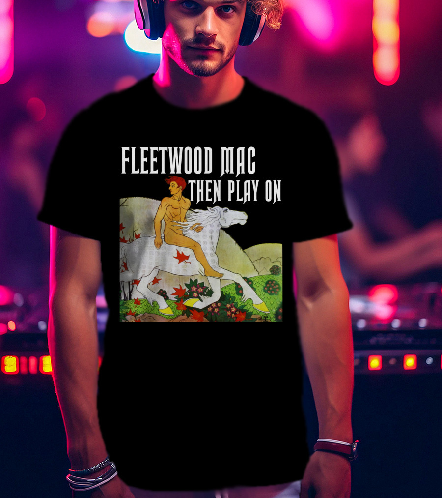 Fw 22 Male Figure Riding White Horse With Autumn Leaves T-Shirt