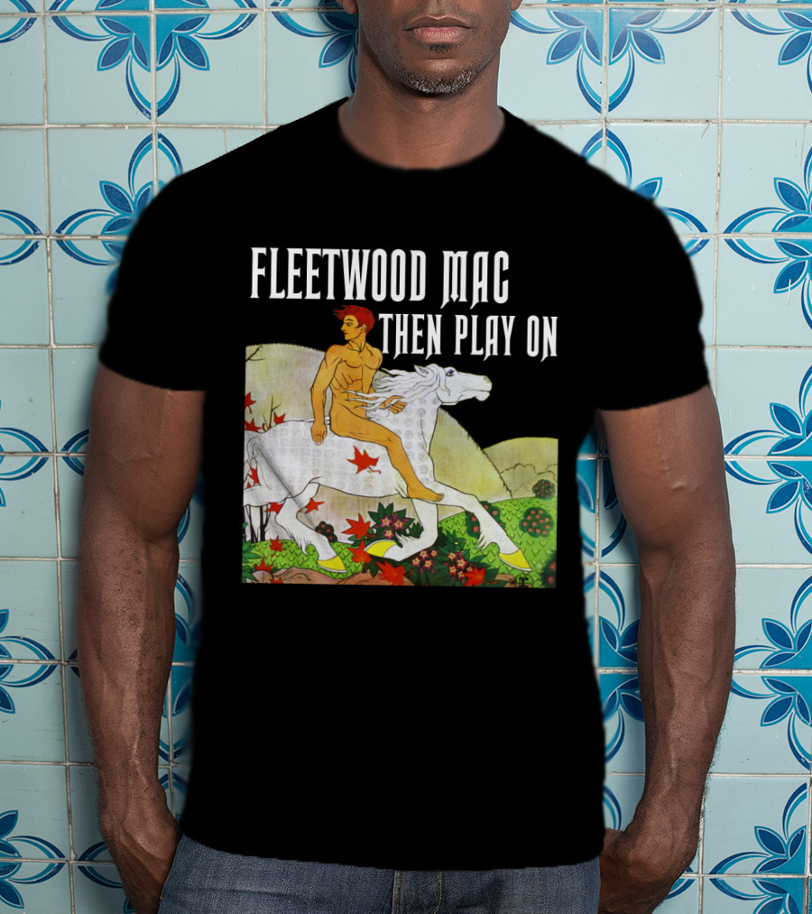 Fw 22 Male Figure Riding White Horse With Autumn Leaves T-Shirt
