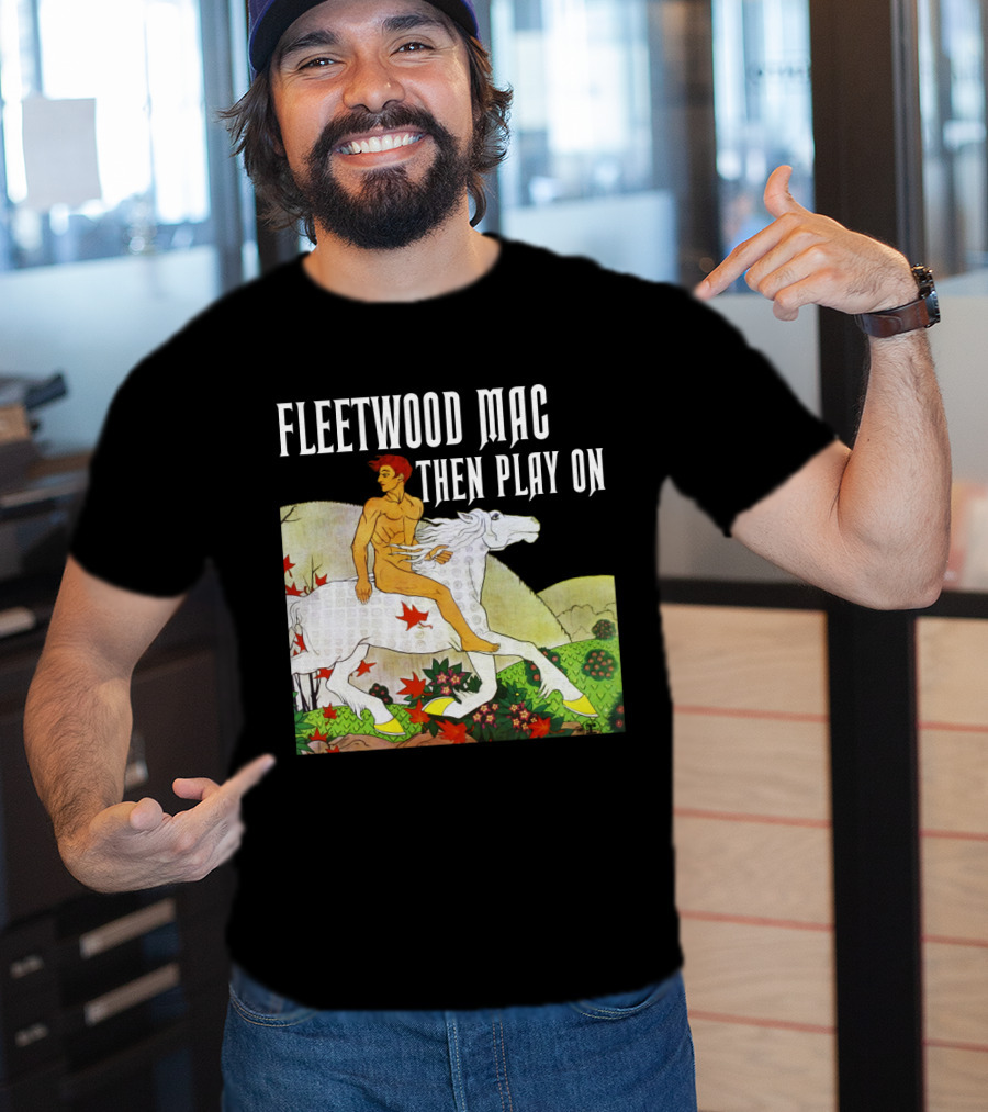 Fw 22 Male Figure Riding White Horse With Autumn Leaves T-Shirt