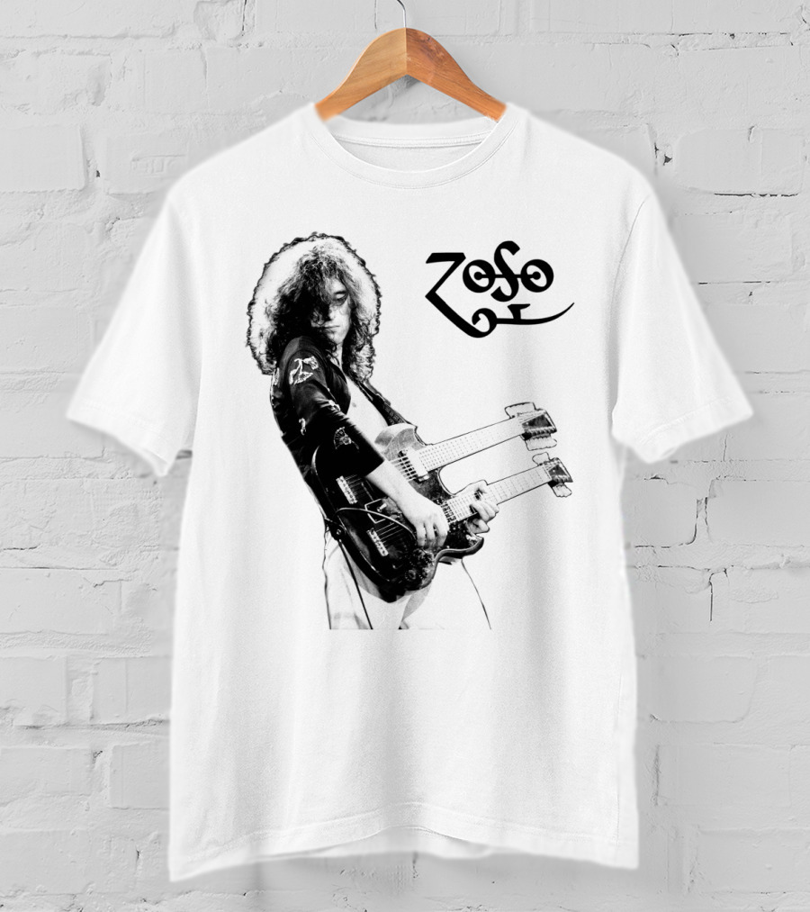 Lz 16 Zoso Double Neck Guitar Performance T-Shirt