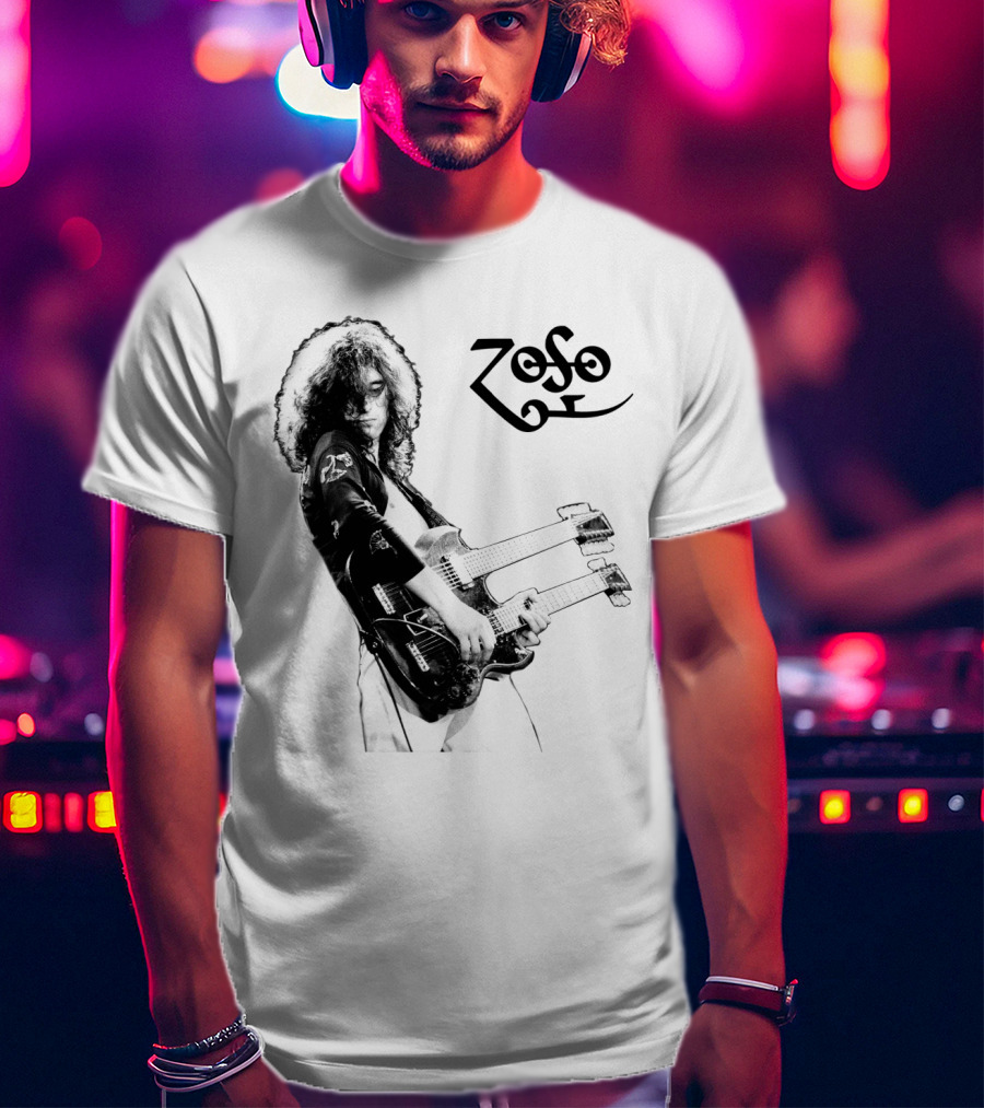 Lz 16 Zoso Double Neck Guitar Performance T-Shirt