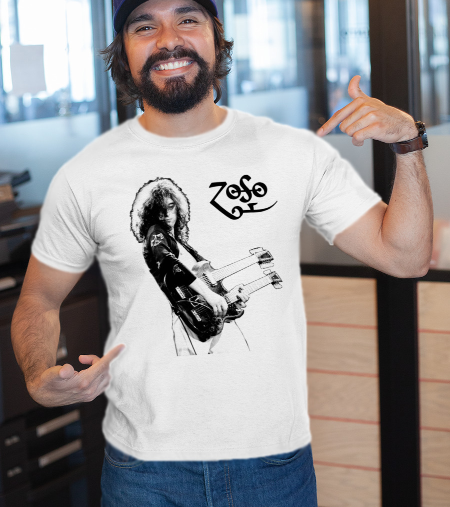 Lz 16 Zoso Double Neck Guitar Performance T-Shirt