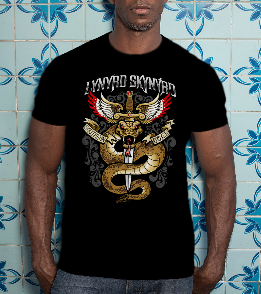 Lynyrd Skynyrd Southern Rock Snake And Dagger Winged T-Shirt