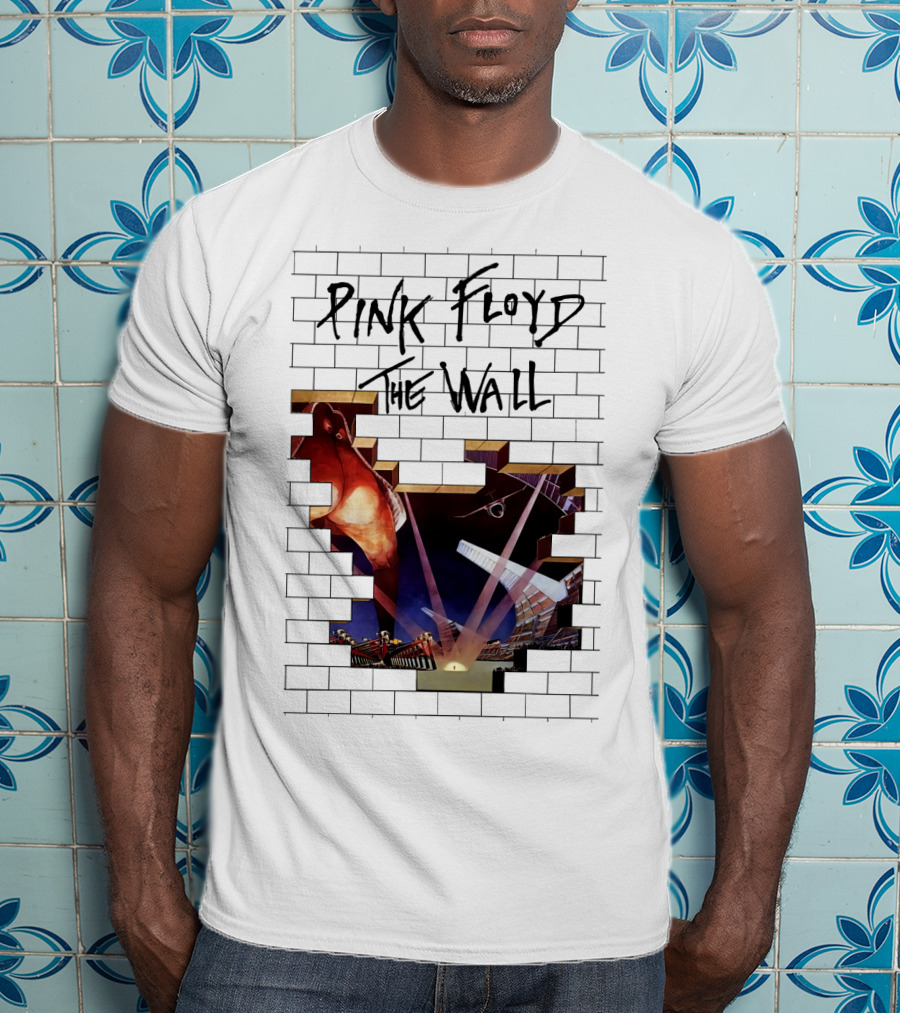 Pink Floyd The Wall Album Art Brick Wall Concert Lights T-Shirt