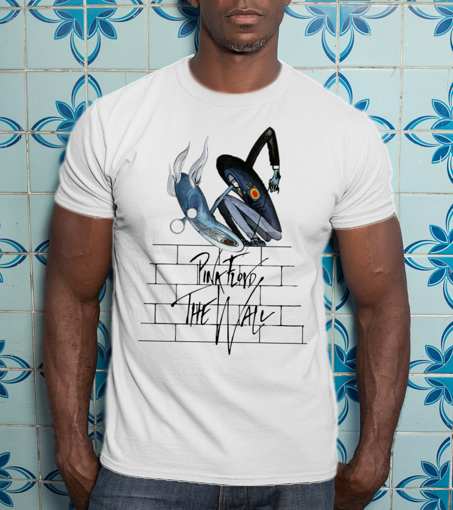 Pink Floyd The Wall Surreal Characters And Brick Wall T-Shirt