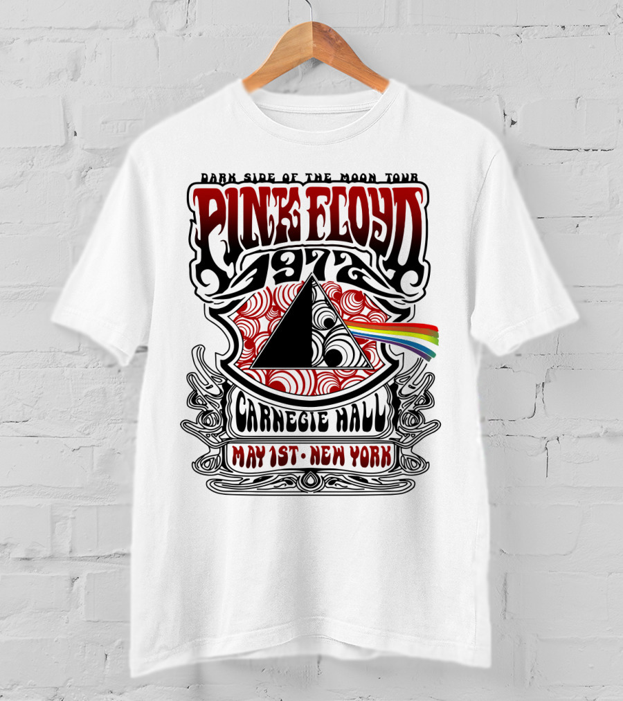 Pink Floyd Dark Side Of The Moon Tour 1972 Carnegie Hall May 1St New York T-Shirt